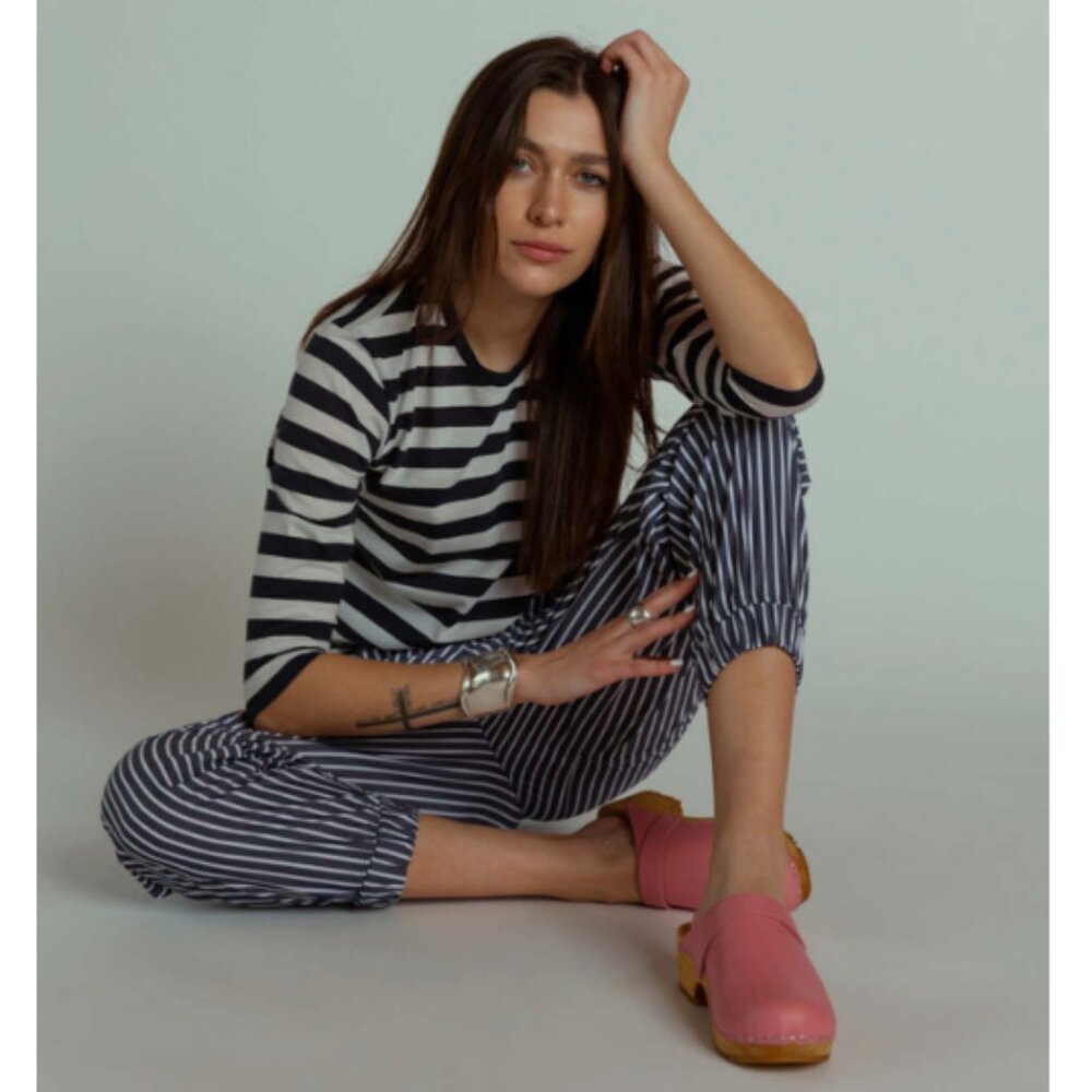 Striped Navy and White Women's Pants